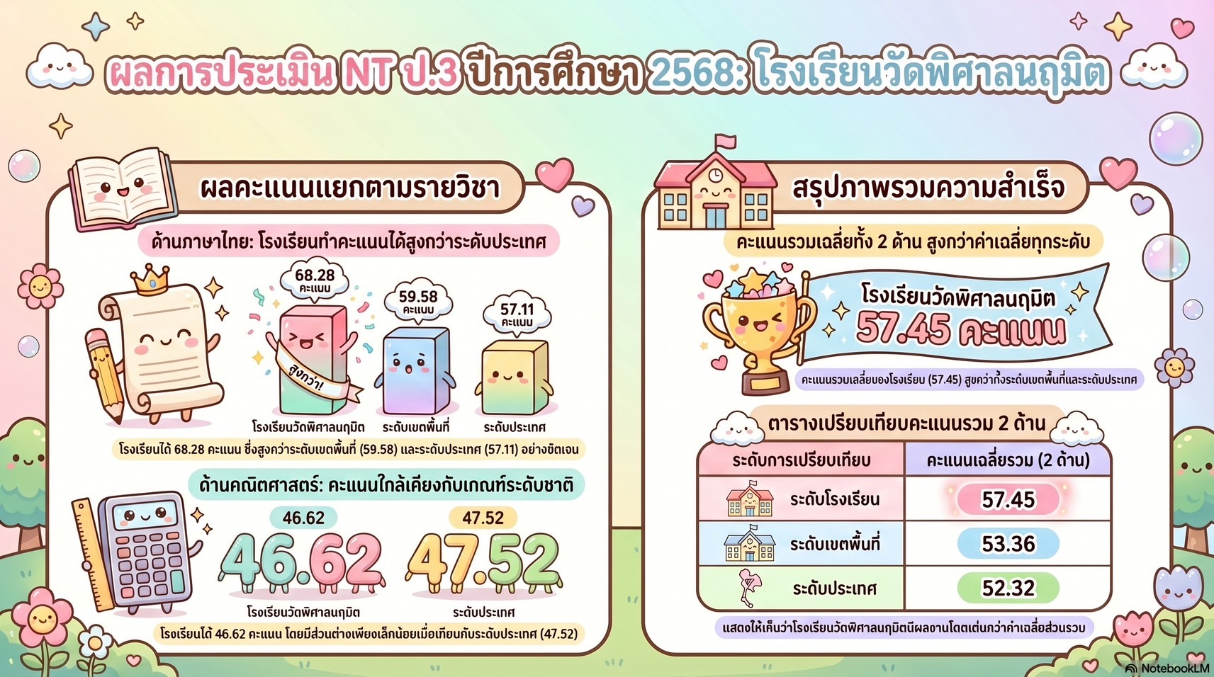 รายงานผลคะแนน NT ป.3